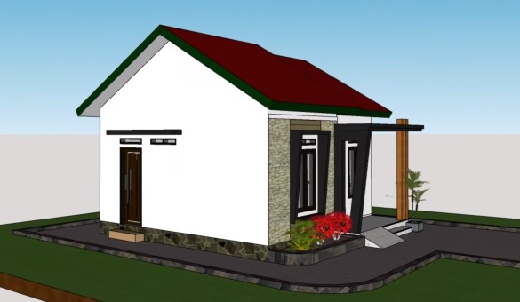 Rumah Minimalis Tipe 36 tampak samping